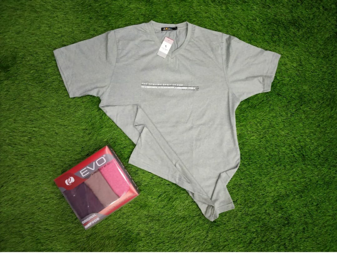 Original Zova (evo) v neck grindle fabric massage print t-shirt