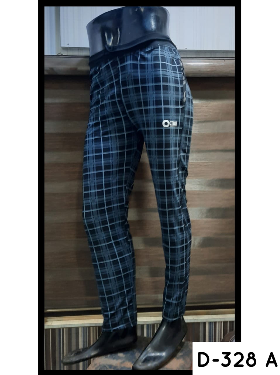 Branded Dri Fit 4 Way Lycra Checks Print Track Pant / Lower