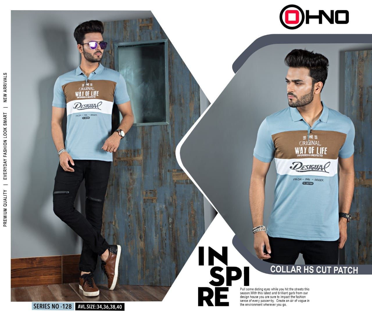 OHNO! Tees chines collar Half sleeve T-shirt