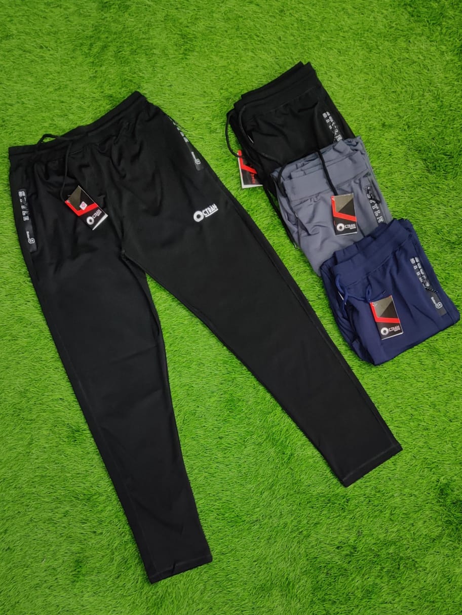 Branded Octran Dri Fit 4 Way Lycra Pocket standard zip Track Pant / Lower