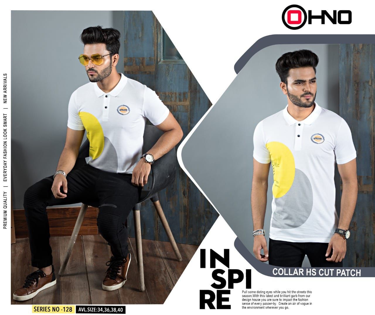 OHNO! Tees chines collar Half sleeve T-shirt