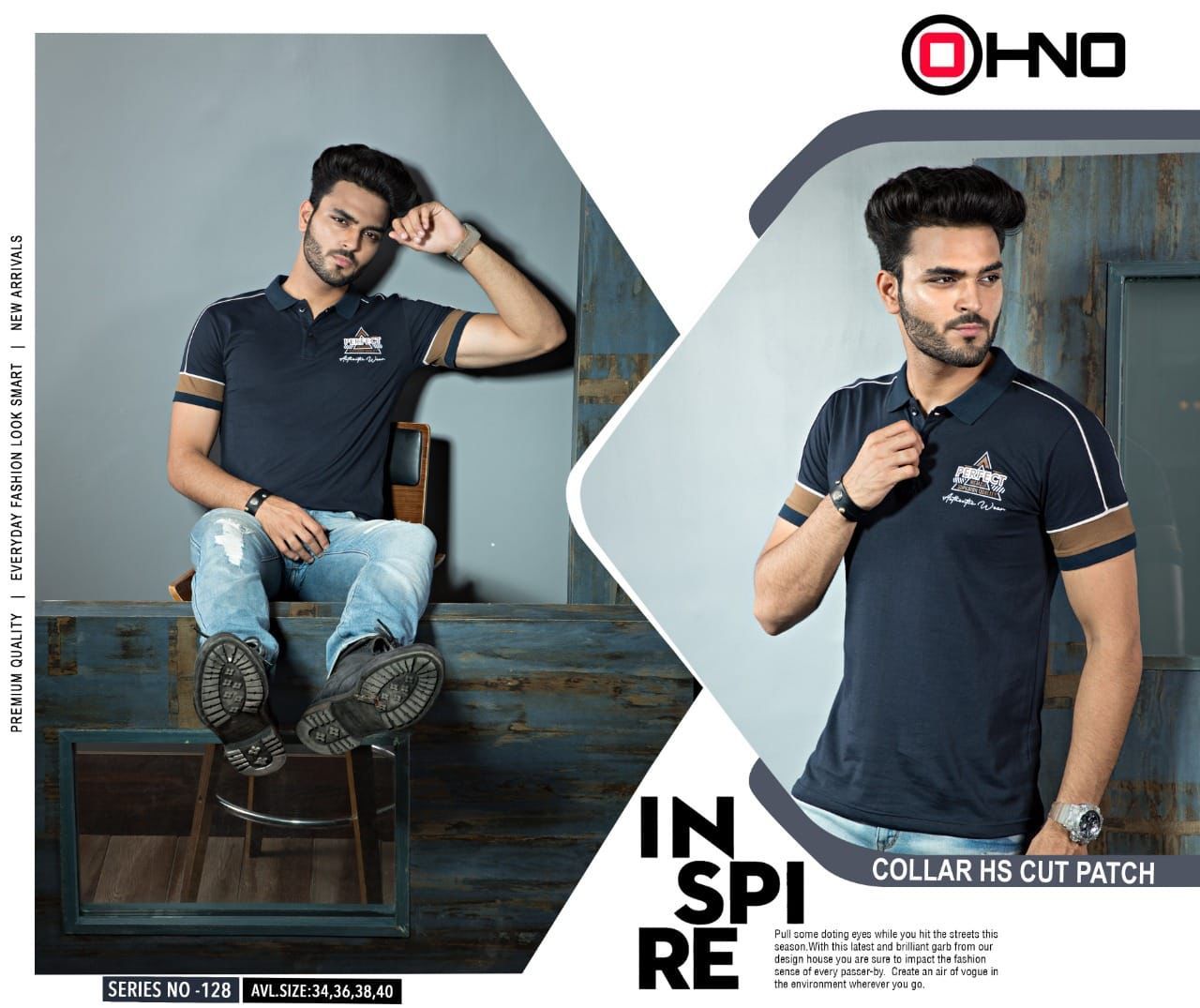 OHNO! Tees chines collar Half sleeve T-shirt