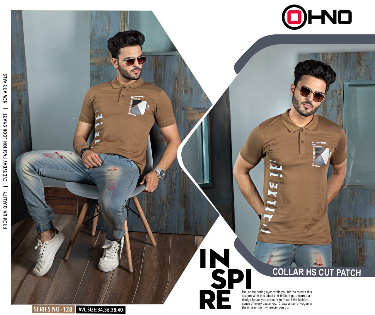 OHNO! Tees chines collar Half sleeve T-shirt