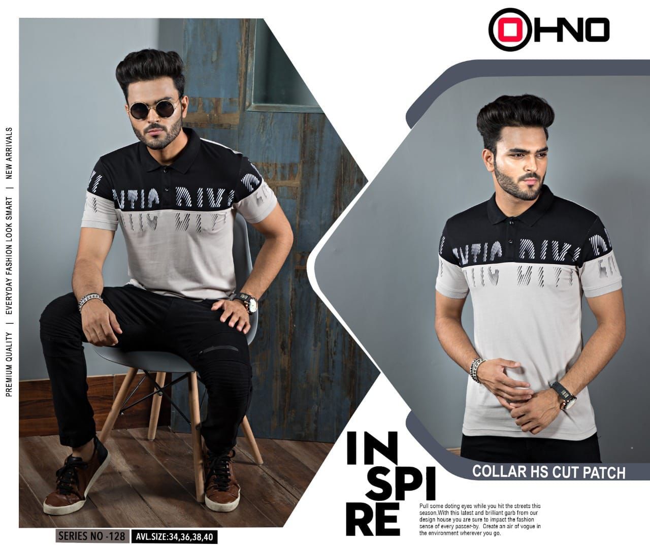 OHNO! Tees chines collar Half sleeve T-shirt