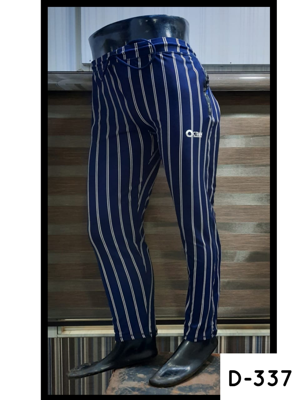 Branded Dri Fit 4 Way Lycra Stripe Print Track Pant / Lower