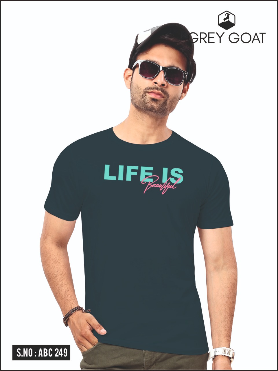 Gray got Message Print T-shirt