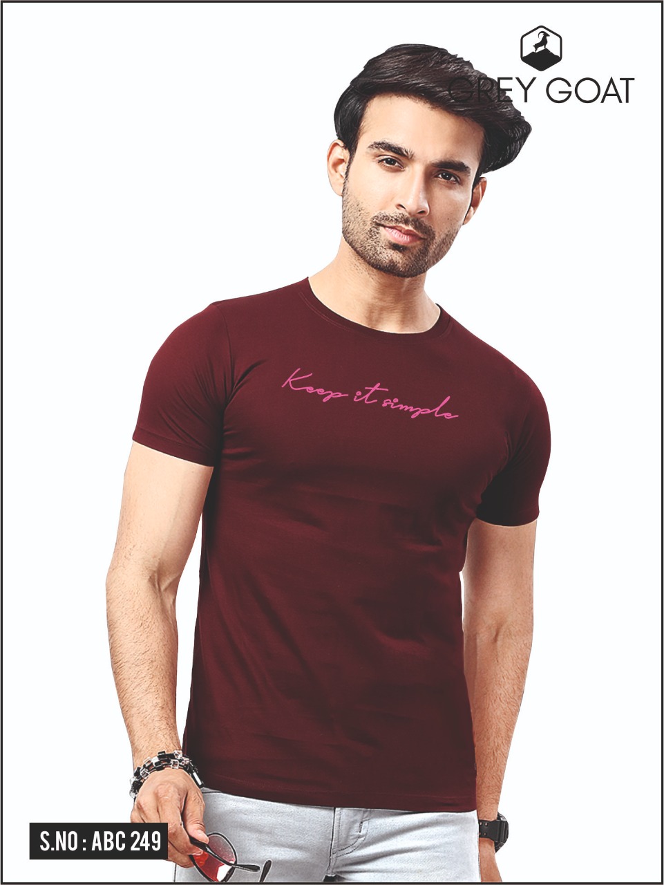Gray got Message Print T-shirt