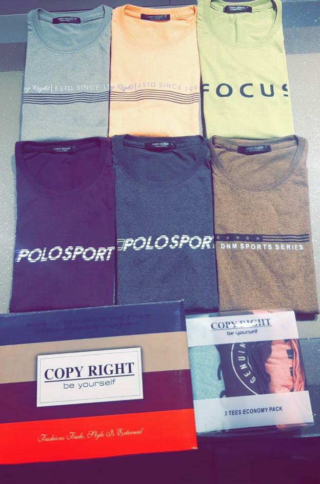 Copy right Grindle Fabric round neck small message print T-shirt