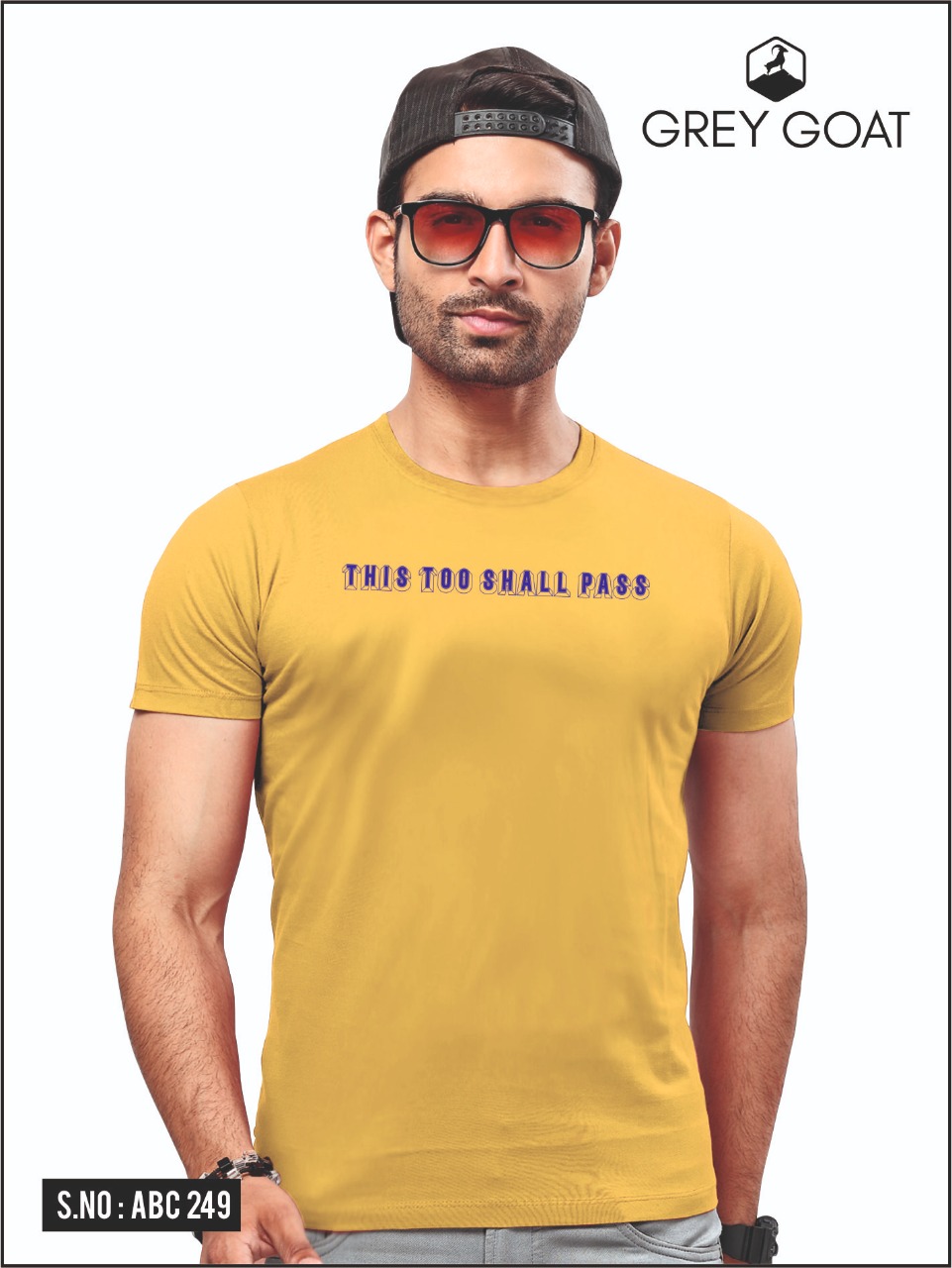 Gray got Message Print T-shirt