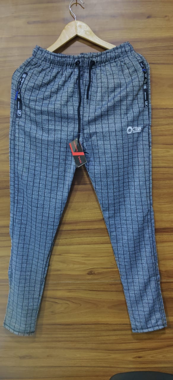 Branded Dri Fit 4 Way Lycra Checks Print Track Pant / Lower