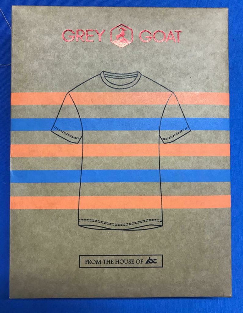 Gray Got Half Sleeve Round Neck Stripe T-shirt